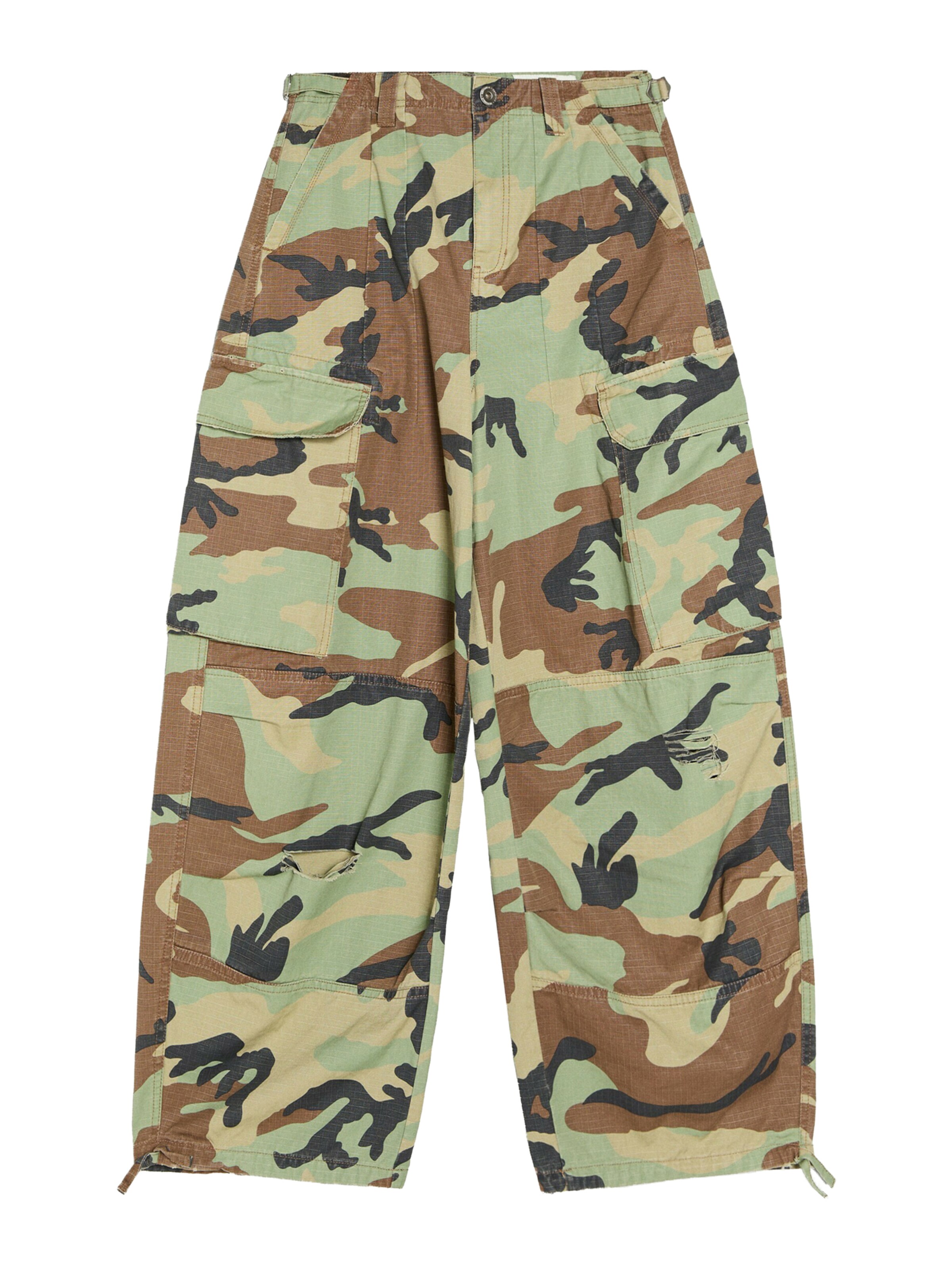 Loosefit Pantaloni cargo di Bershka in verde: frontale
