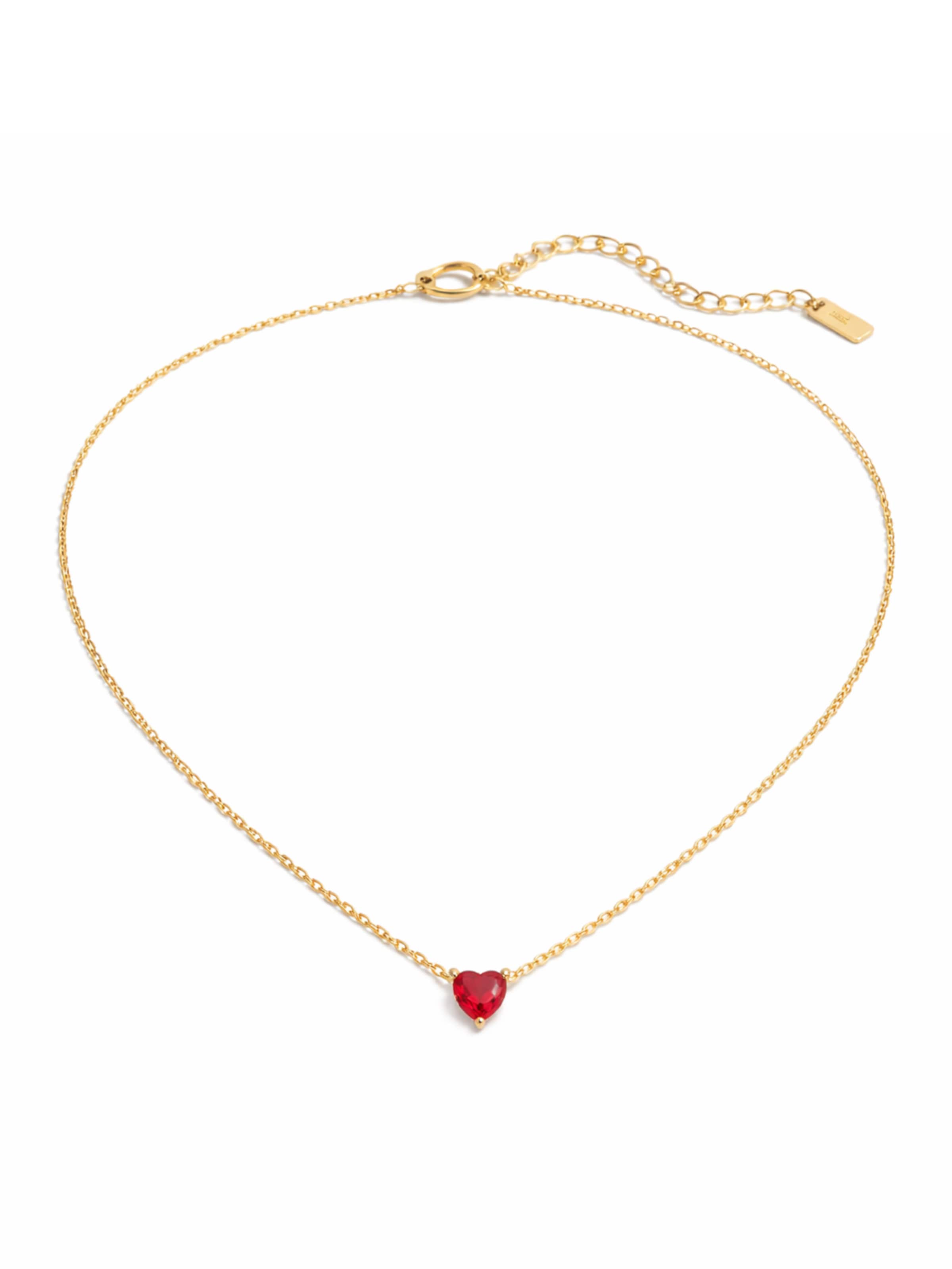 Pure Schmuck Necklace 'Birthstone Heart Halskette' in Red: front