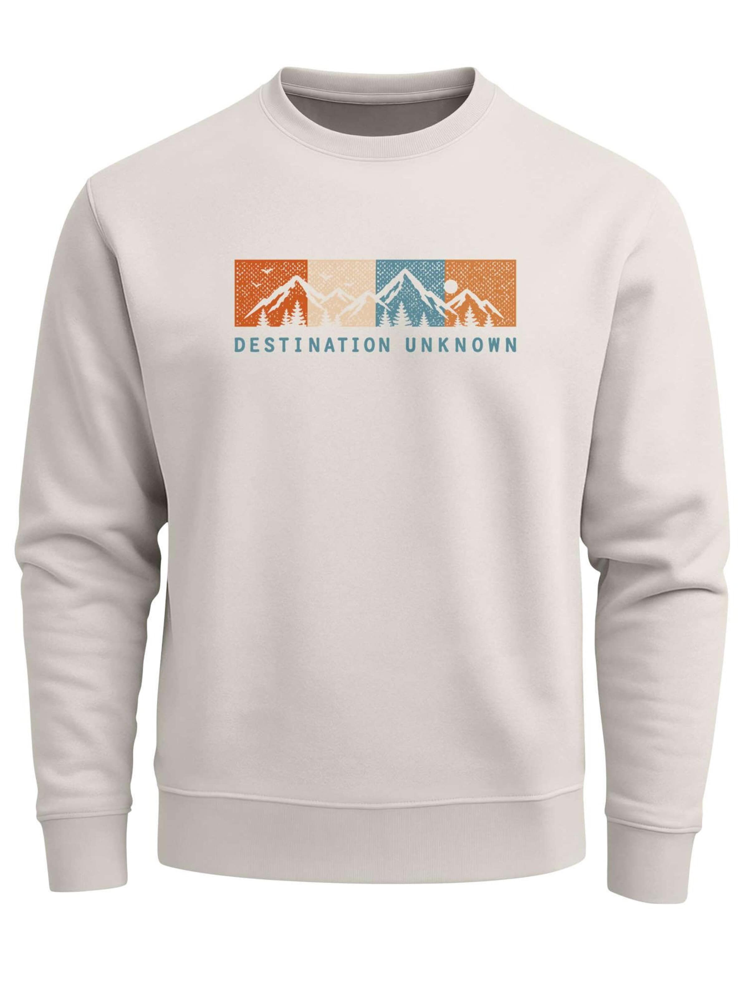 Neverless Sweatshirt 'Destination unknown' in Beige: front