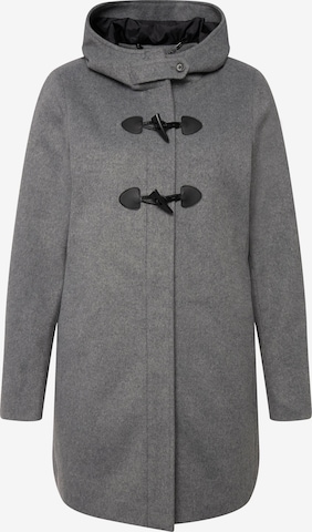 Ulla Popken Between-Seasons Coat in Grey: front