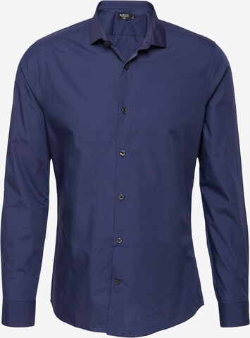 Coupe slim Chemise BURTON MENSWEAR LONDON en bleu : devant