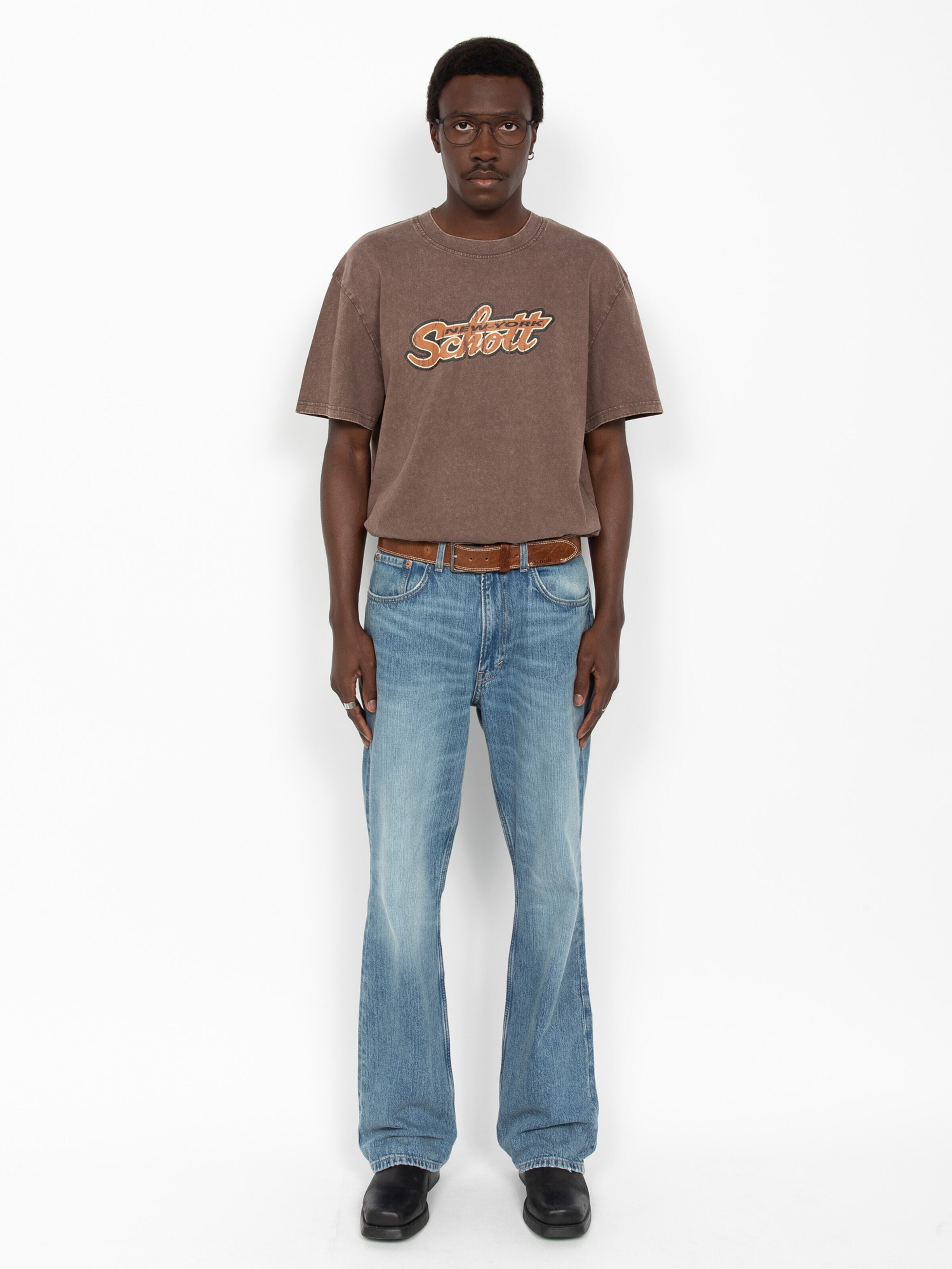 Schott NYC Shirt‌ in Braun