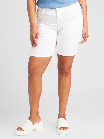 ONLY Carmakoma - Slimfit Vaquero 'THUNDER' en blanco: frente