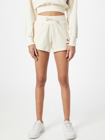 PUMA Regular Sports trousers in Beige: front