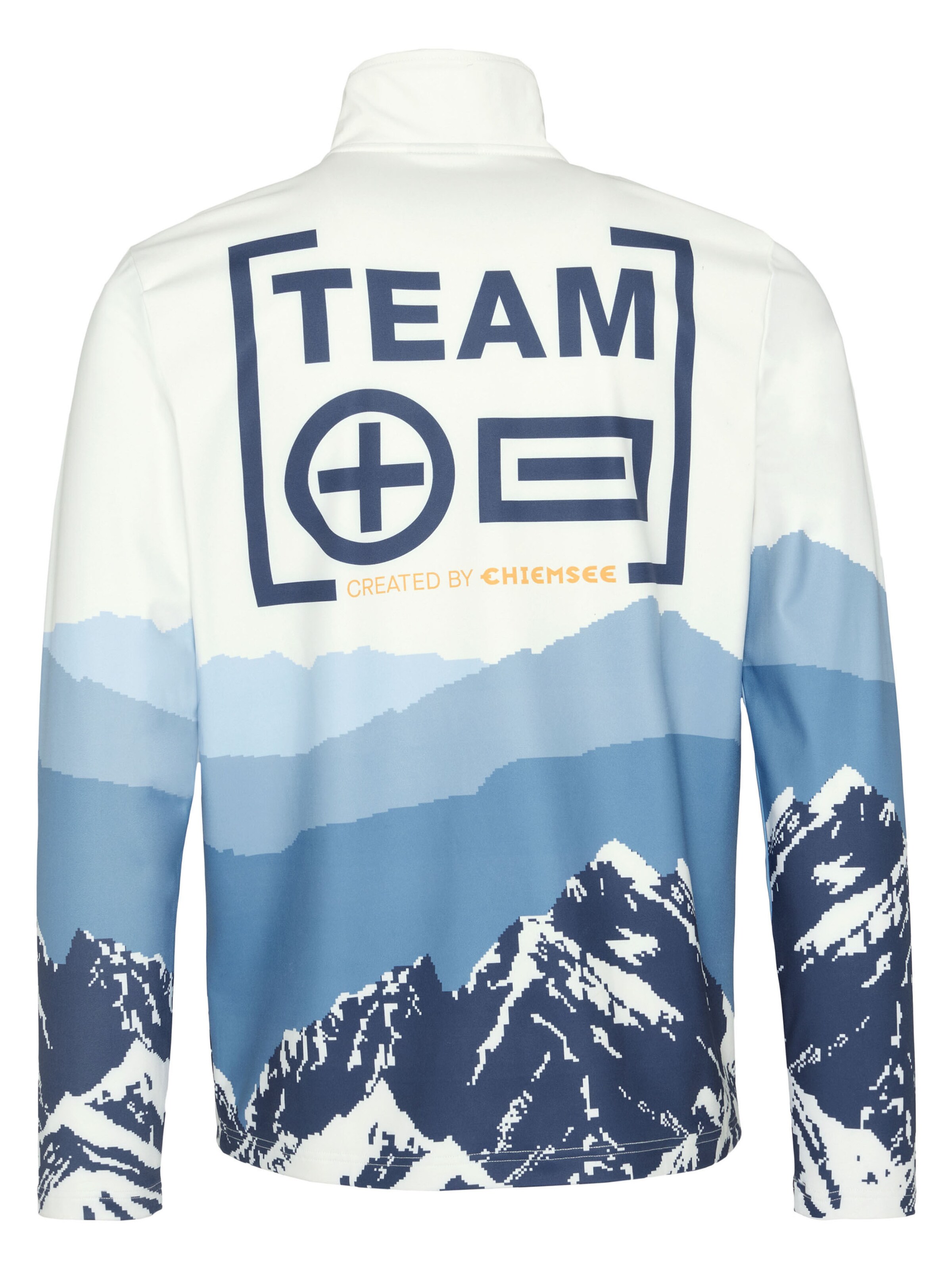 CHIEMSEE Fleece Jacket ' mit Berglandschaft Print ' in Grey