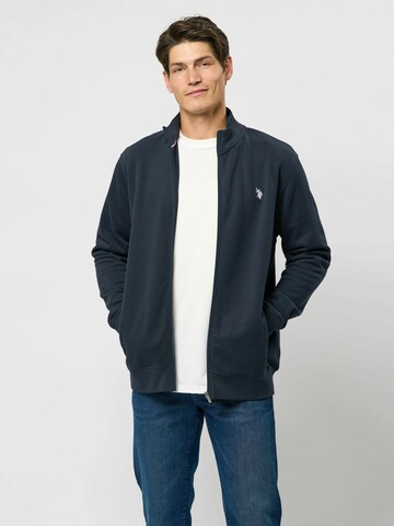 U.S. POLO ASSN. Sweatjacke 'Oscar' in Blau: Vorderseite