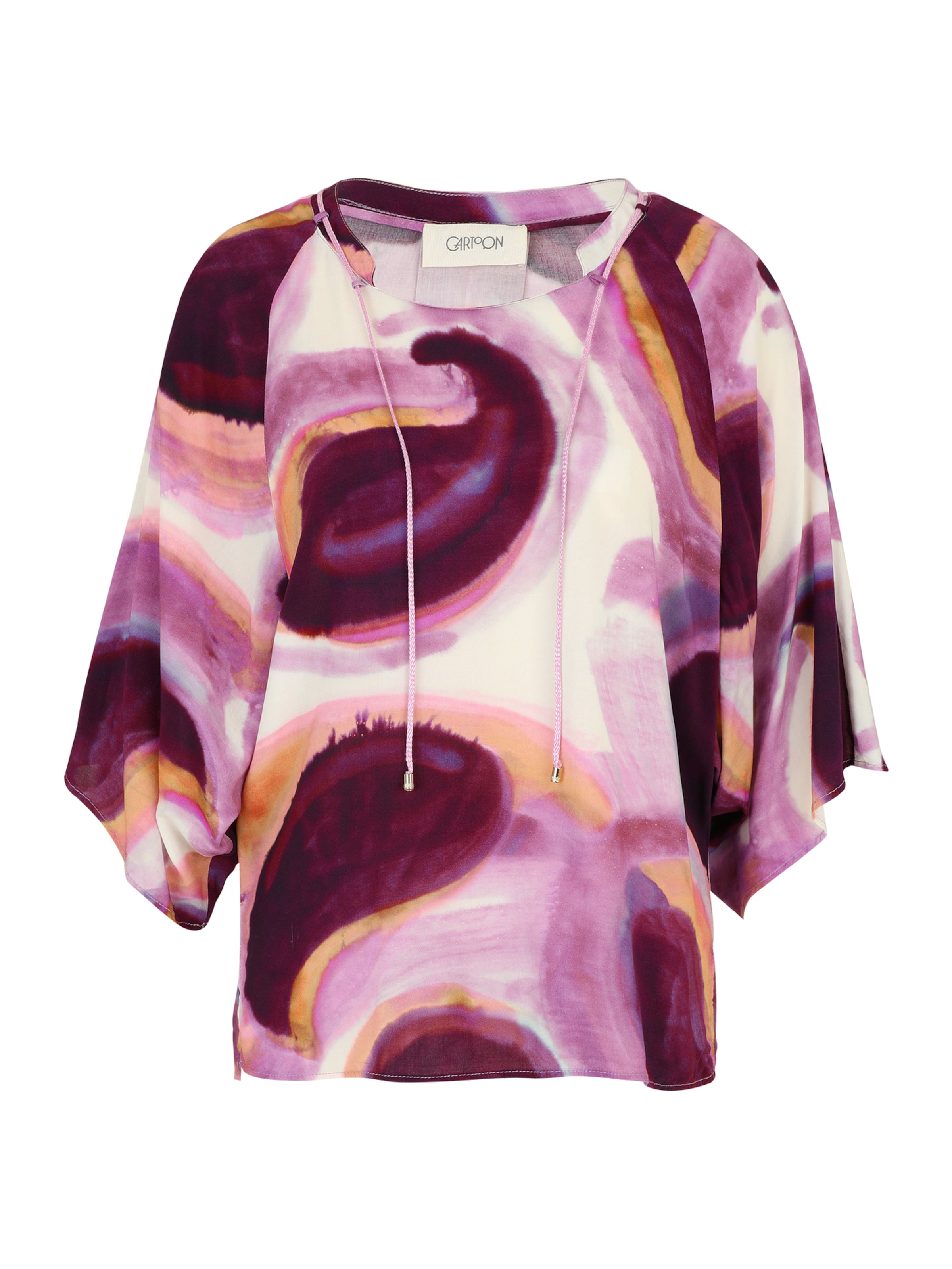 Cartoon Bluse in Lila: Vorderseite