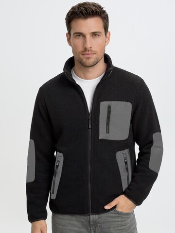 BLEND Fleecejacke 'Bhlauke' in Schwarz: Vorderseite