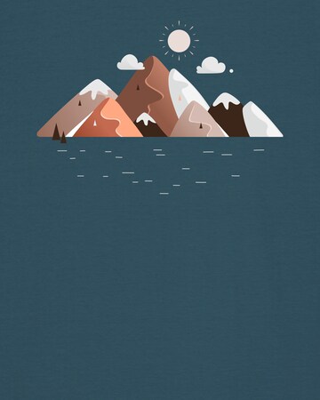 Watapparel Shirt 'Mountains & Moon' in Blauw