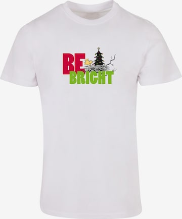 Merchcode Shirt 'Peanuts Be Bright' in White: front