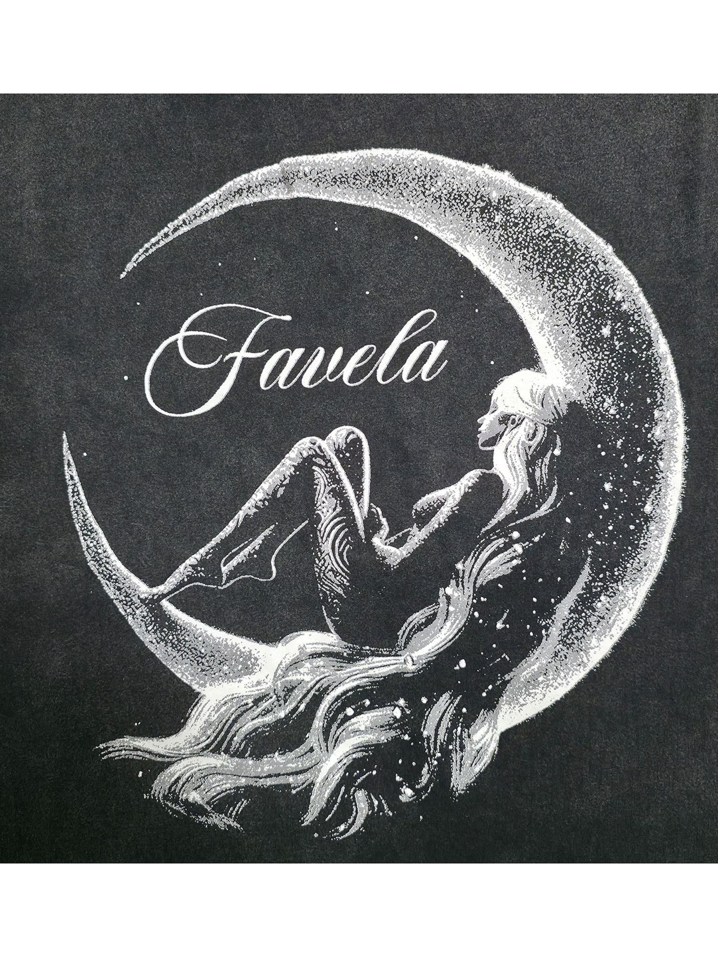 FAVELA Shirt 'Moon Girl' in Black