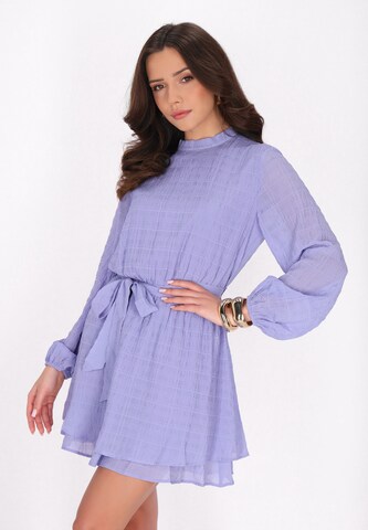 Robe de cocktail faina en violet : devant