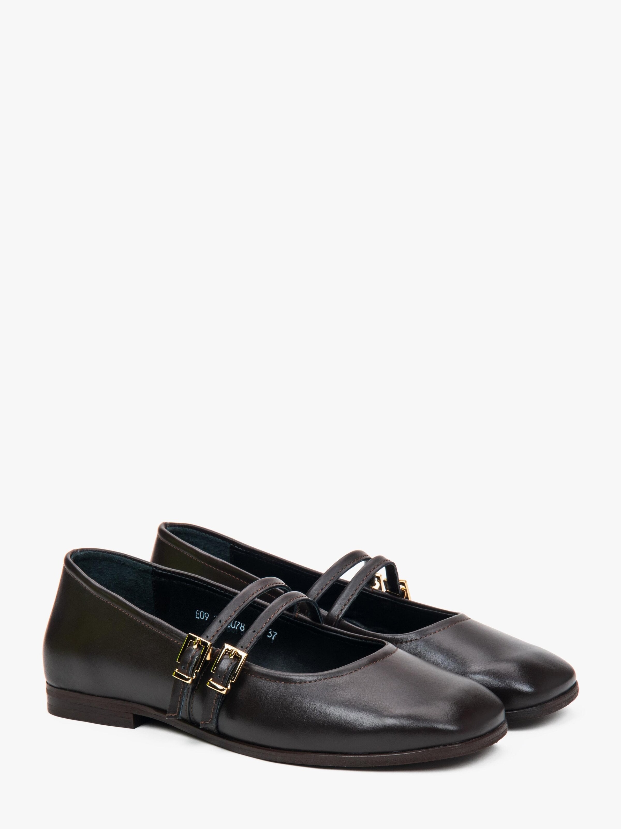 Estro Ballet Flats with Strap '09-28781' in Black