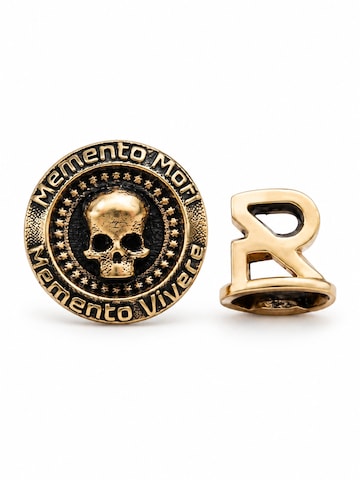 REYTEL Ohrring 'MEMENTO MORI. VIVERE MEMENTO'‌‌‌‌ in Gelb: Vorderseite