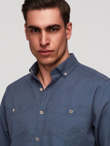 Ombre Comfort fit Button Up Shirt in Blue