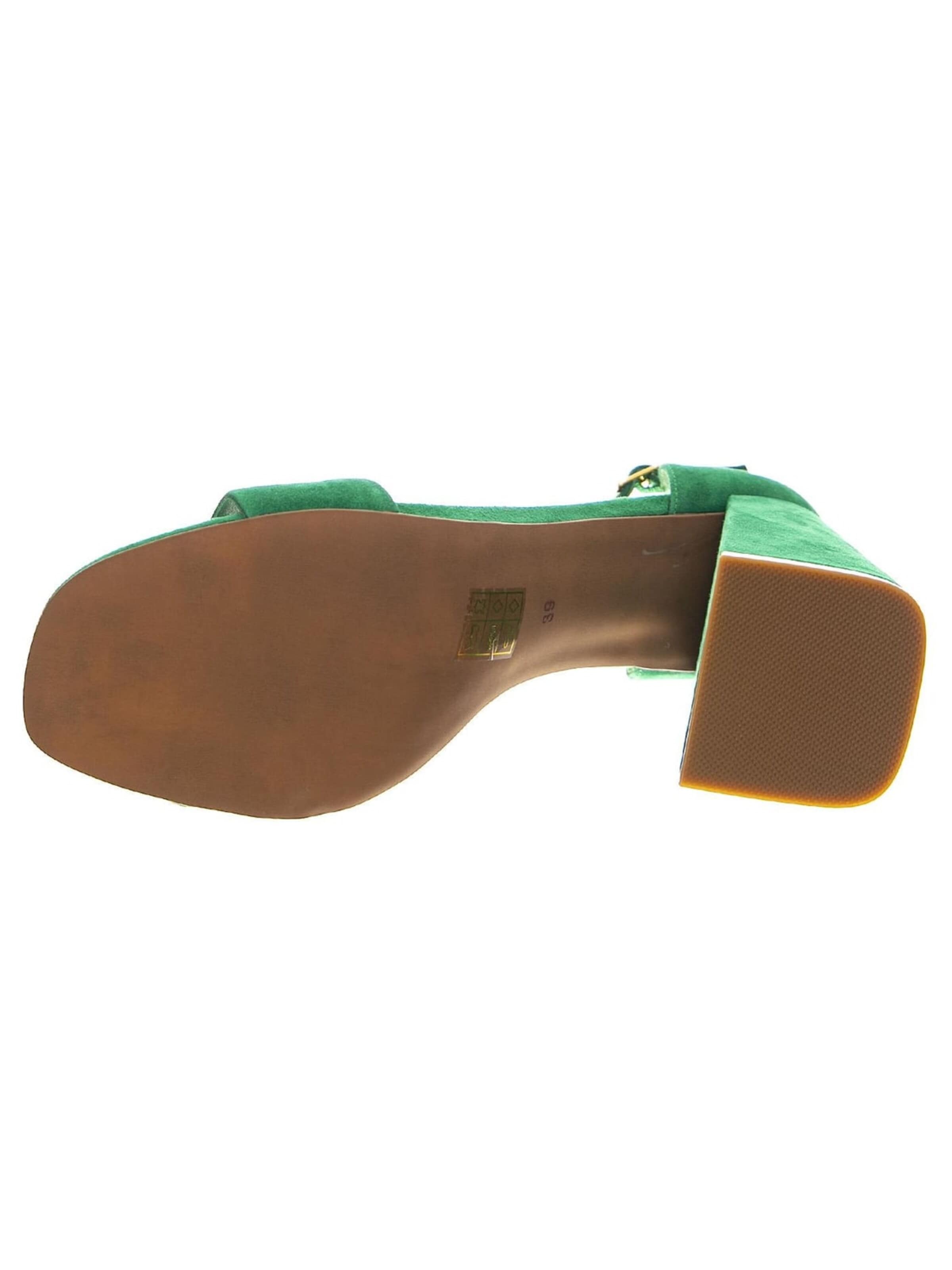 Jeffrey Campbell Sandały 'Pop-Star-B Mint Gold Suede' w kolorze zielony