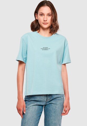 Miss Tee Shirt 'Too Frozen' in Blauw