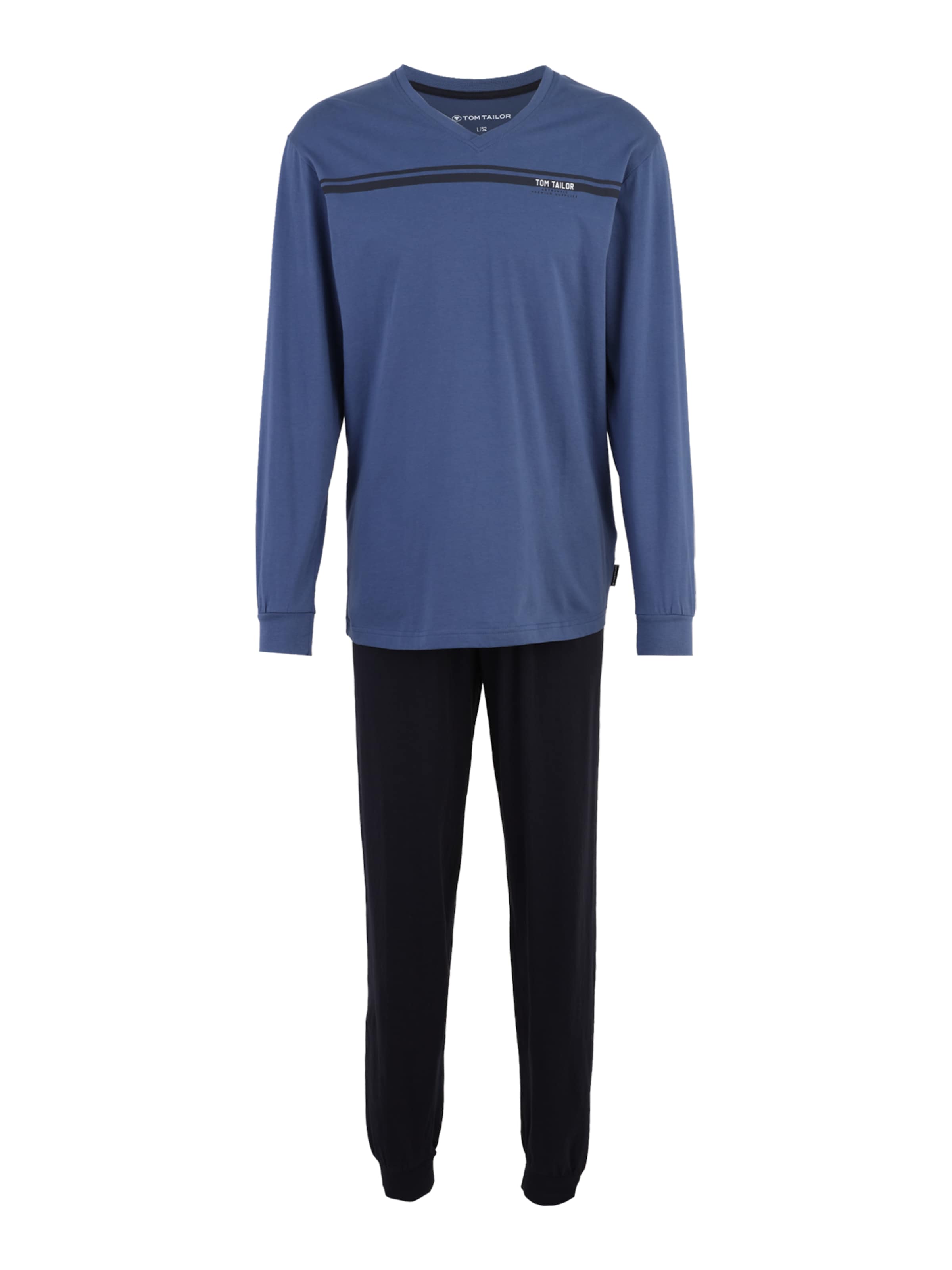 Pyjama long TOM TAILOR en bleu : devant