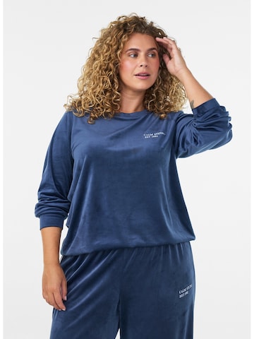 Zizzi Sweatshirt in Blau: Vorderseite