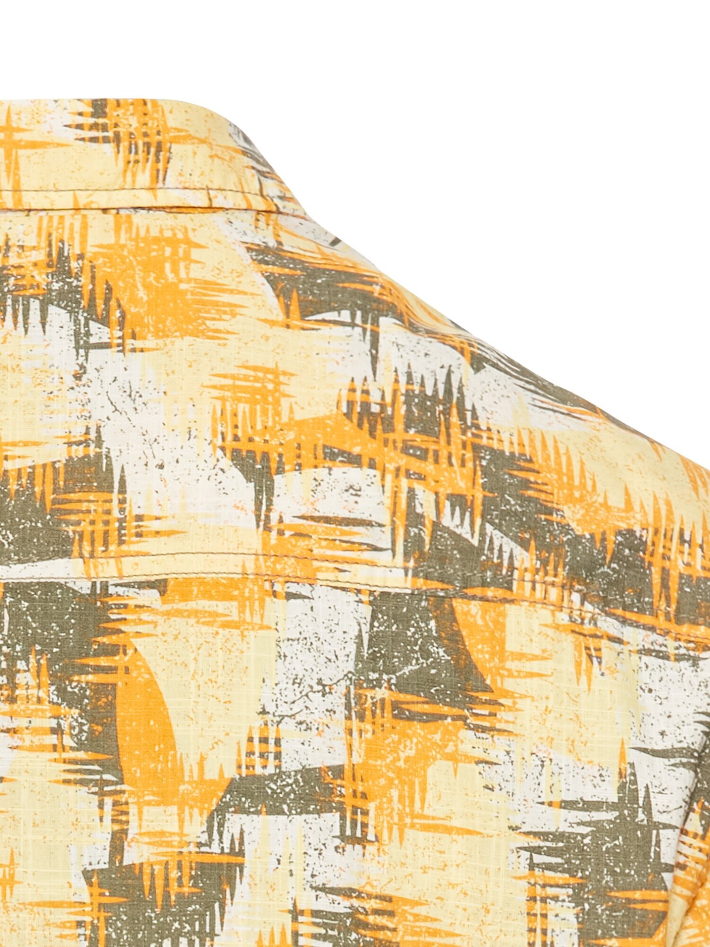 CAMEL ACTIVE Regular Fit Kurzarmhemd mit Strukturmuster in Gelb