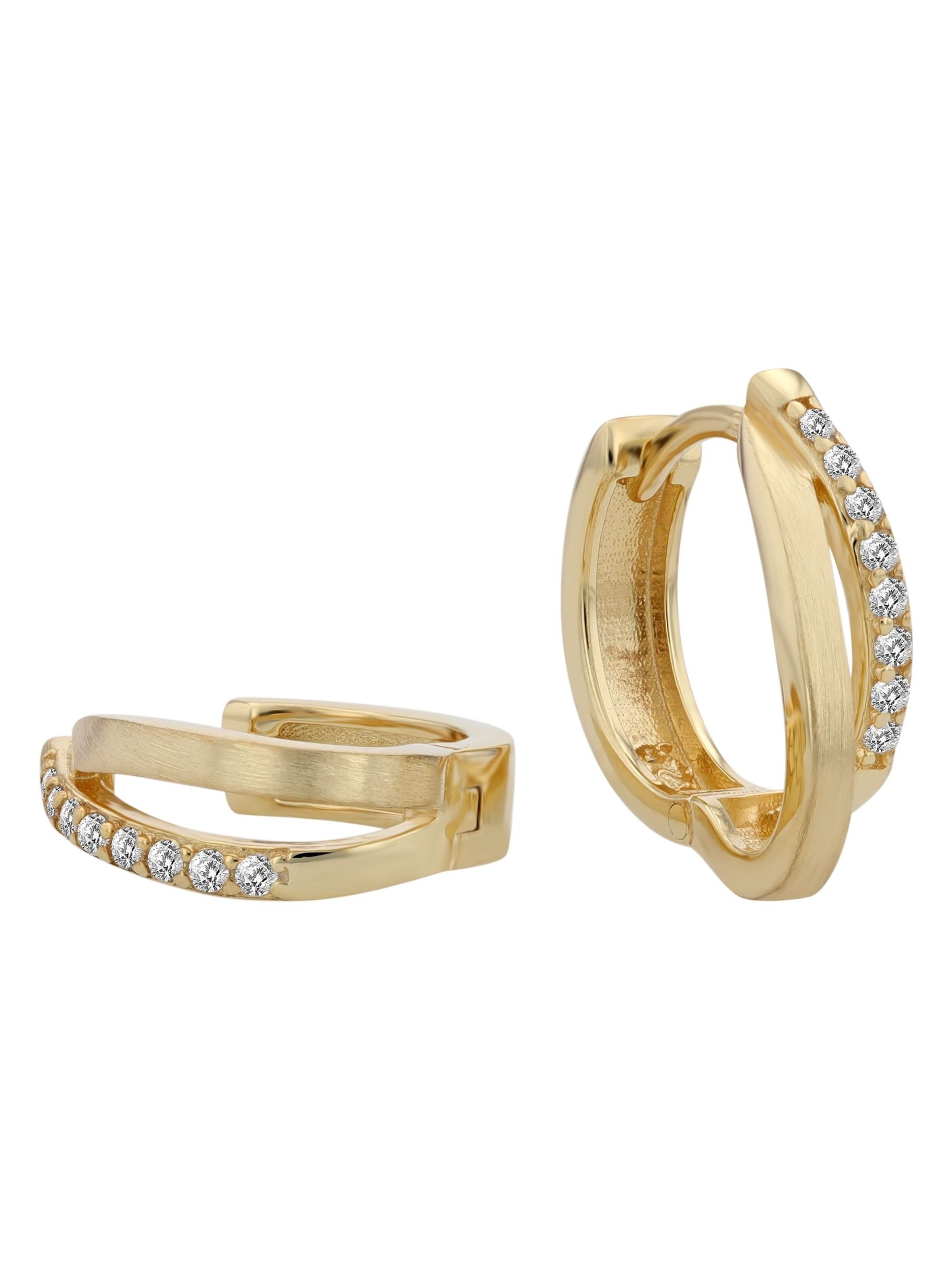 Akzent Earrings '"Clematis" aus 925 Sterlingsilber, rhodiniert, langlebig' in Gold: front