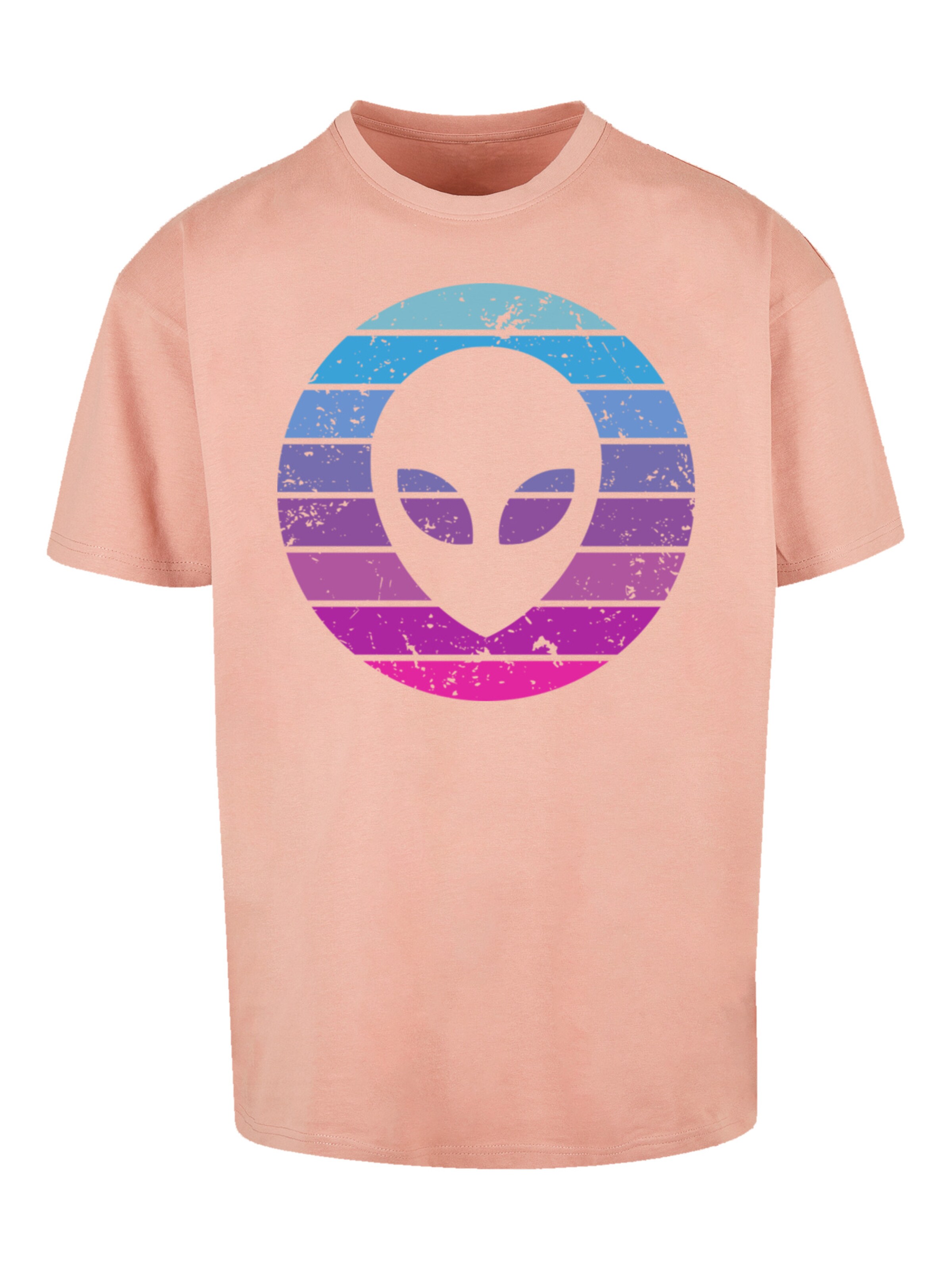 T-Shirt 'Alien Kopf' F4NT4STIC en orange : devant