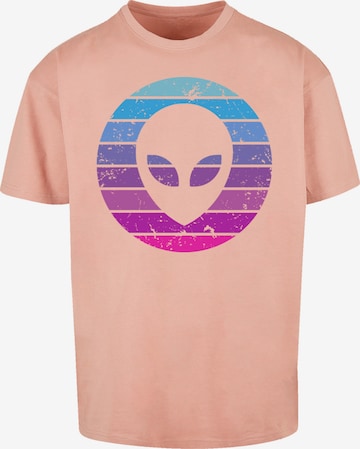 T-Shirt 'Alien Kopf' F4NT4STIC en orange : devant