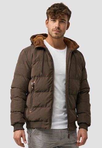 INDICODE JEANS Winterjacke 'Adeline' in Braun: Vorderseite