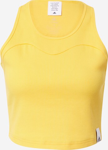 Top sportivo 'Lounge Rib' di ADIDAS SPORTSWEAR in giallo: frontale