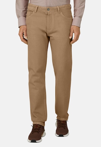 Coupe slim Jean Boggi Milano en beige : devant
