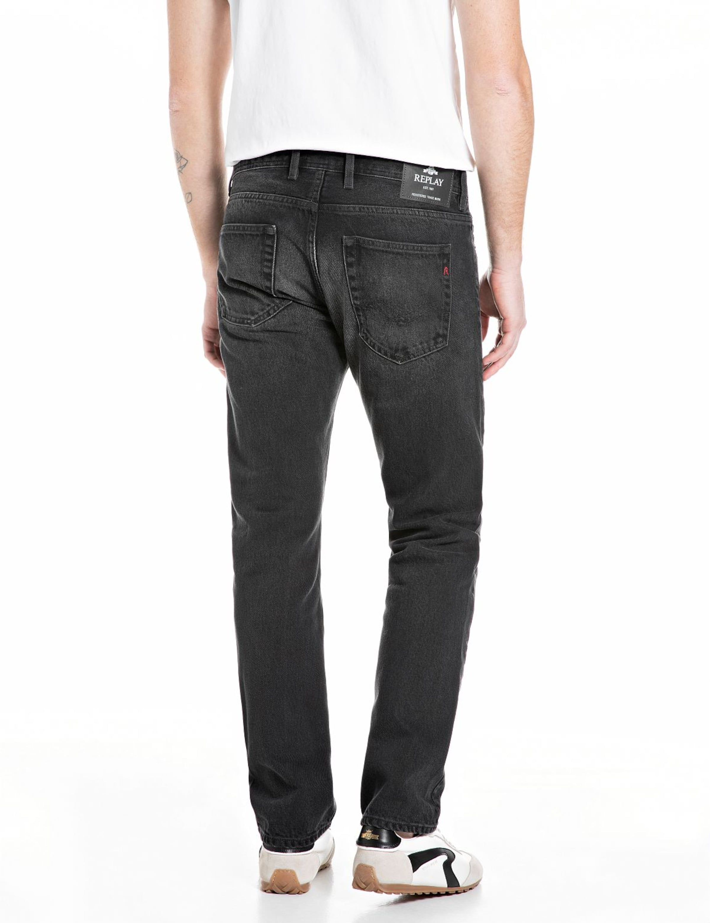 REPLAY Regular Jeans 'Grover' in Schwarz
