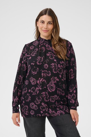KAFFE CURVE Blouse in Black: front