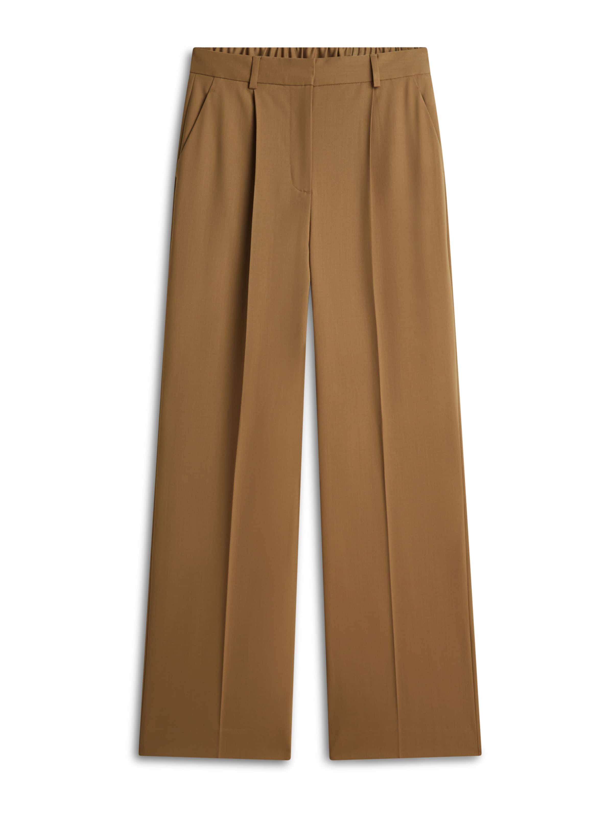 TOMMY HILFIGER Wide leg Pleat-front trousers in Green: front