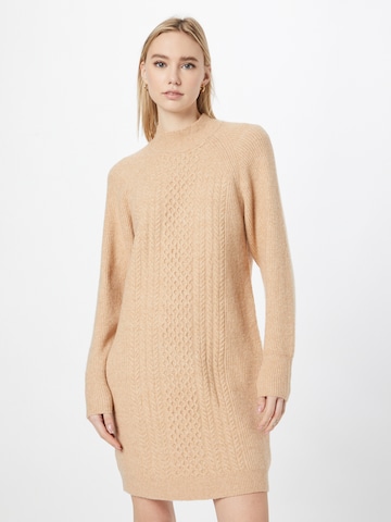 Esprit Collection Knitted dress in Beige: front