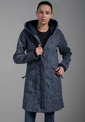 POLARINO Between-Seasons Coat in Blue: front