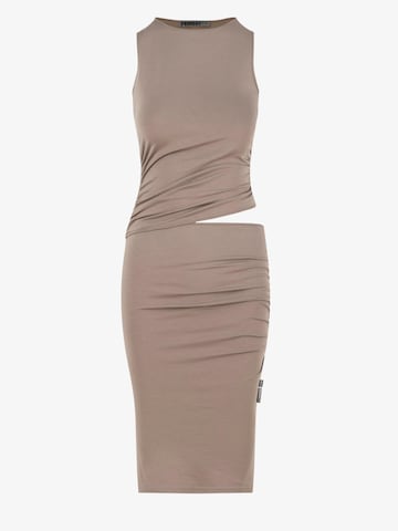 FEMSSY Jurk 'TALIA DRESS BROWN' in Beige: voorkant