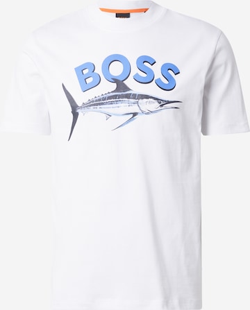 BOSS Shirt 'Bossfish' in White: front