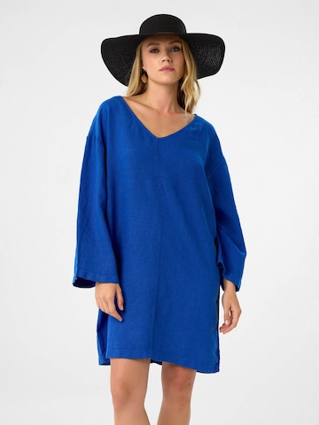 DIMI Summer Dress 'Damen Leinenkleid' in Blue: front