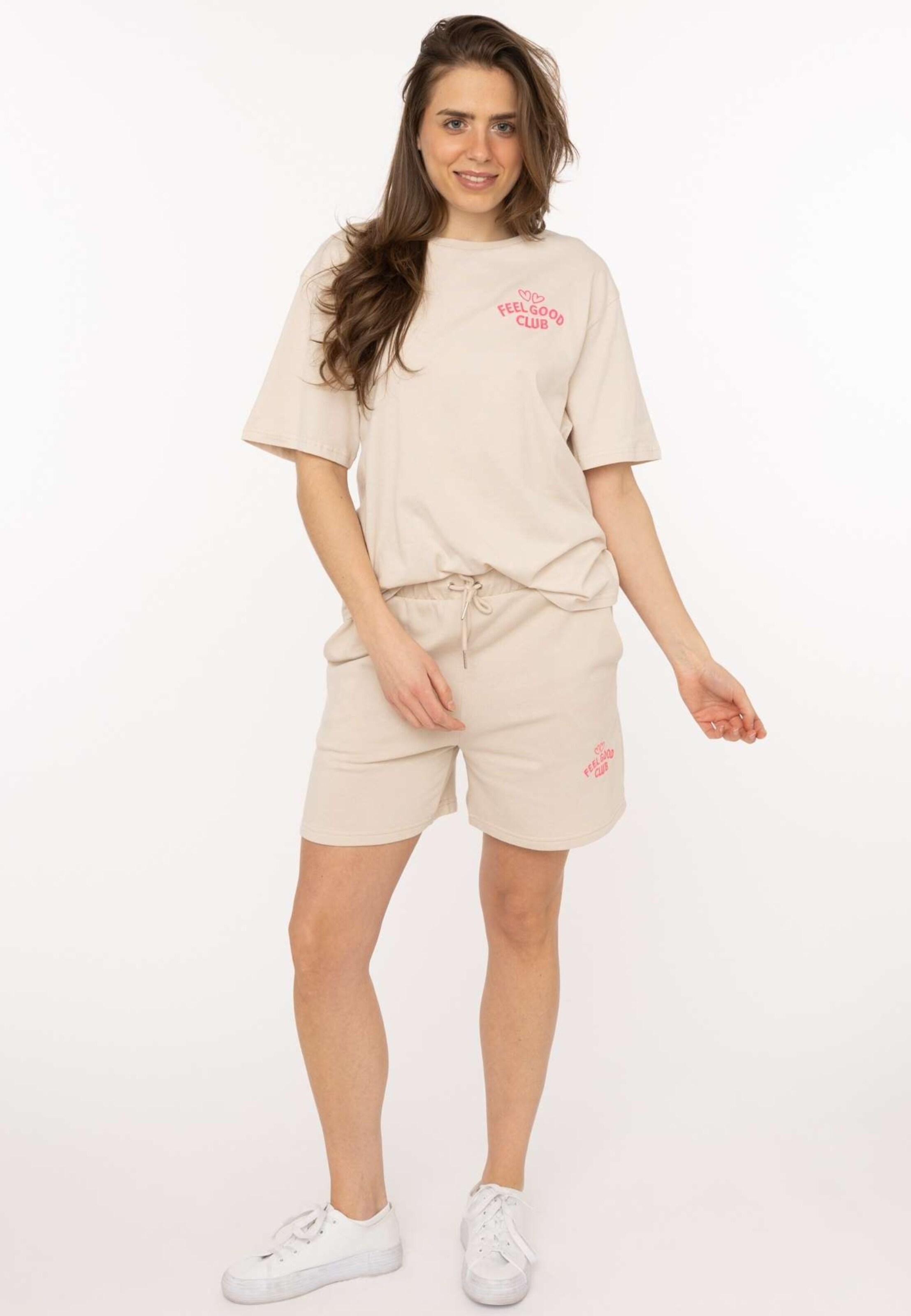 T-shirt Zwillingsherz en beige