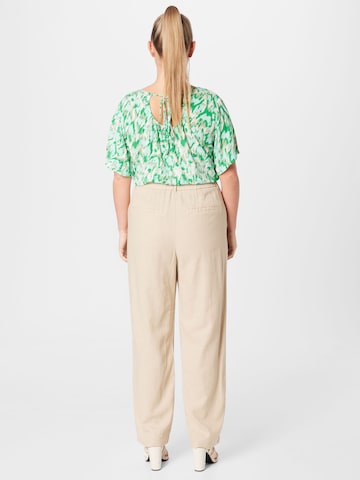 ONLY Carmakoma Regular Pleat-front trousers 'Caro' in Beige