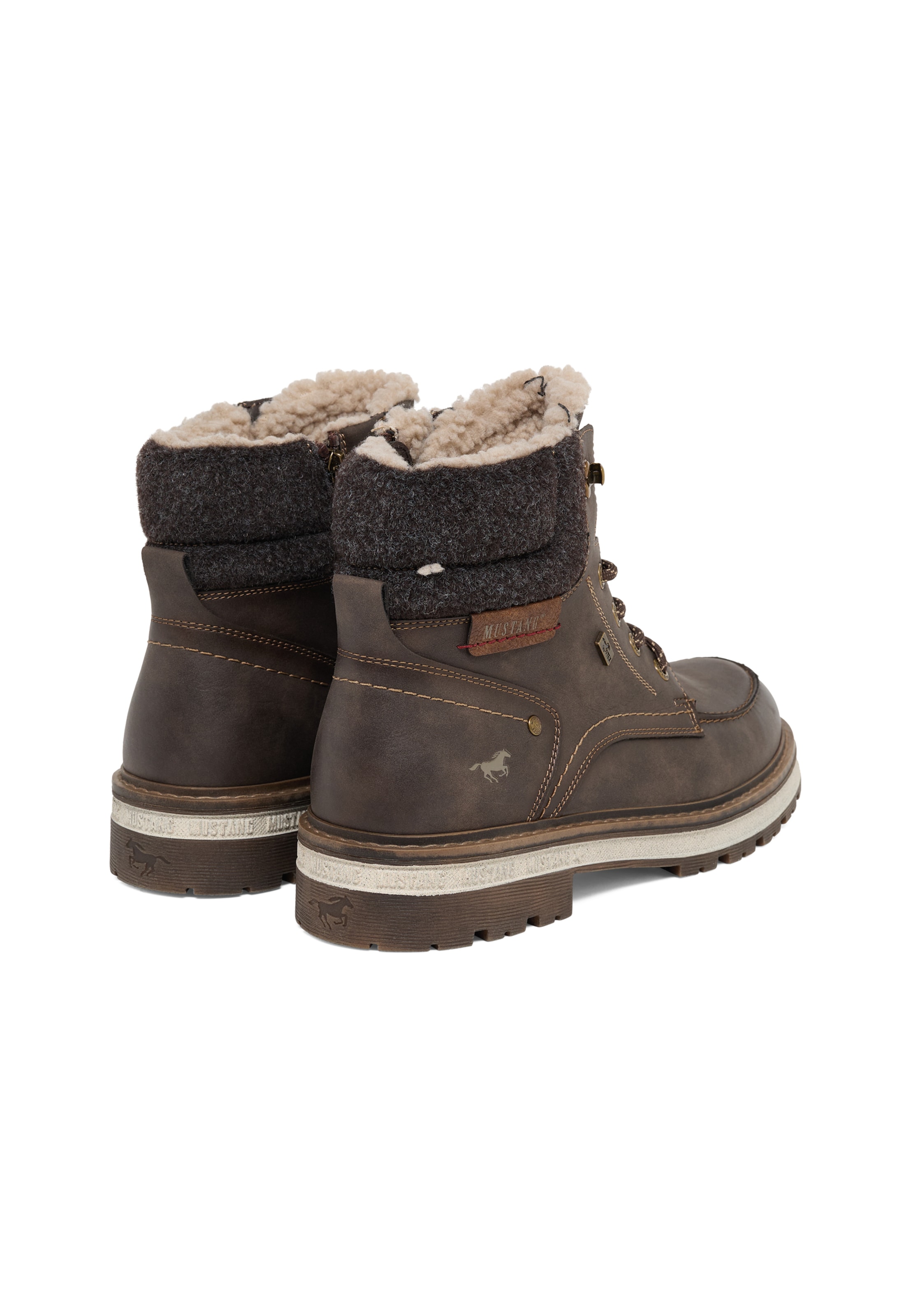 MUSTANG Lace-Up Boots 'Style Merem' in Brown