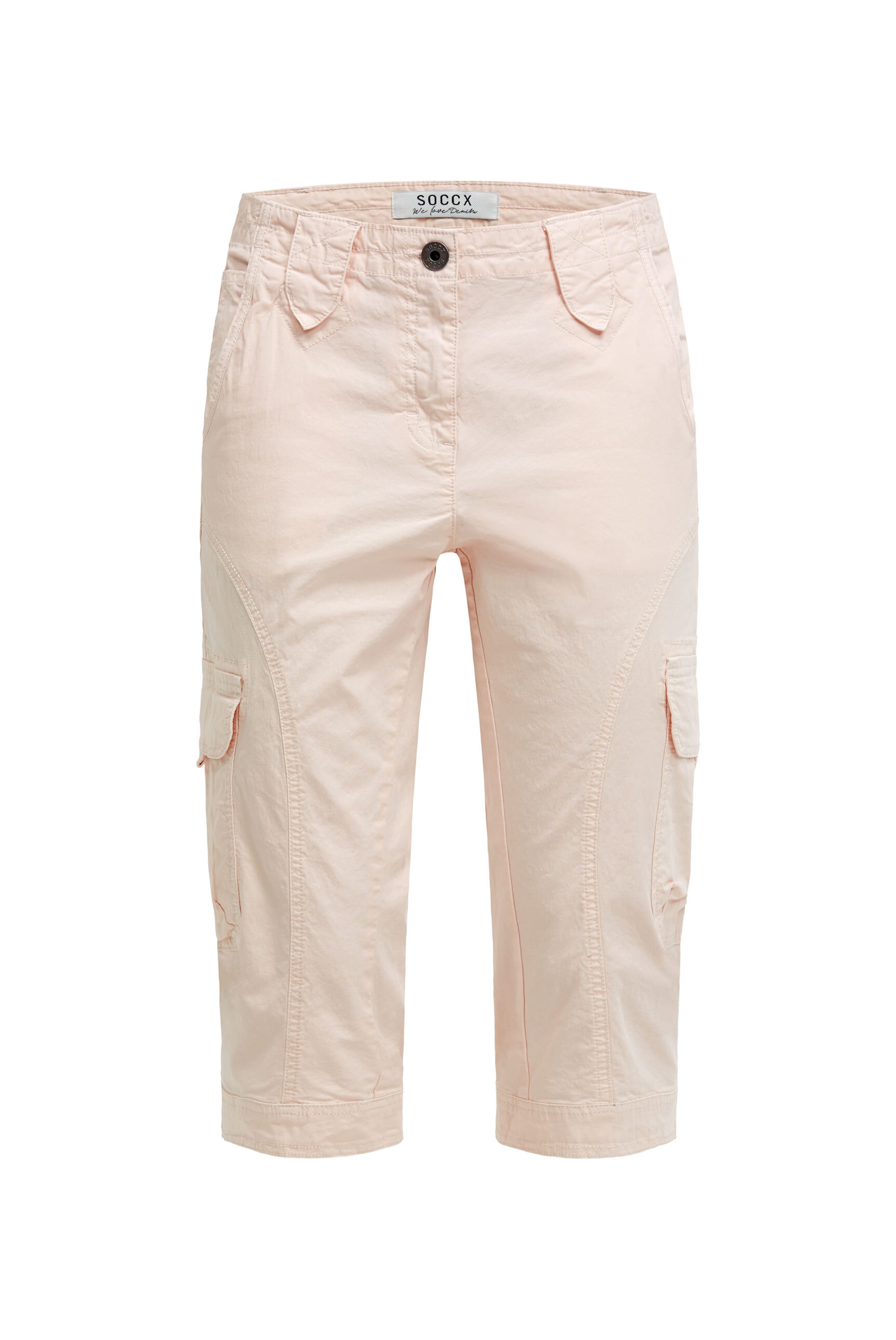 Soccx Regular Basic Skaterhose mit Beintaschen in Beige: Vorderseite