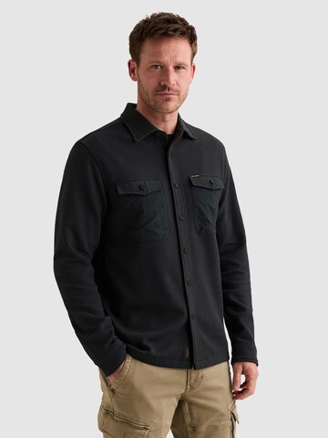 PME Legend Regular fit Skjorta 'Cargo overshirt with waffle texture' i blå