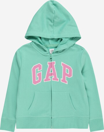 GAP Zip-Up Hoodie in Green: front