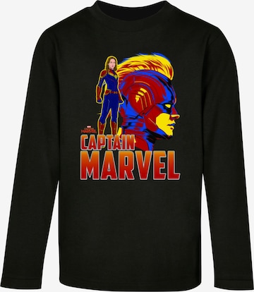 ABSOLUTE CULT Shirt 'Captain Marvel - Character' in Zwart: voorkant