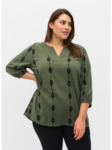 Zizzi Blouse 'XAVA' in Groen: voorkant