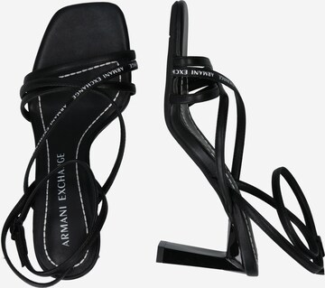 ARMANI EXCHANGE Páskové sandály – černá