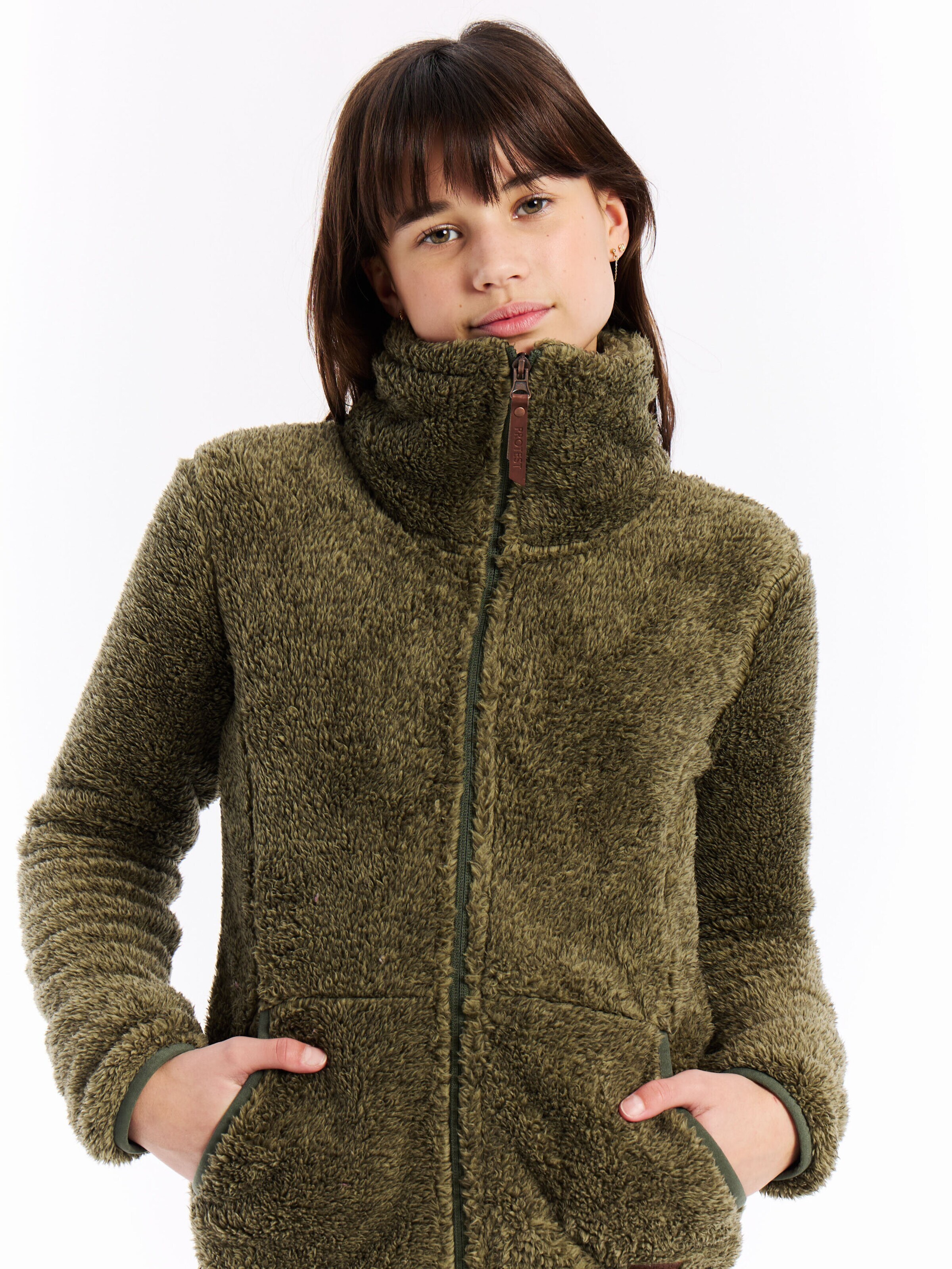 PROTEST Fleece jacket 'Riri JR' in Green