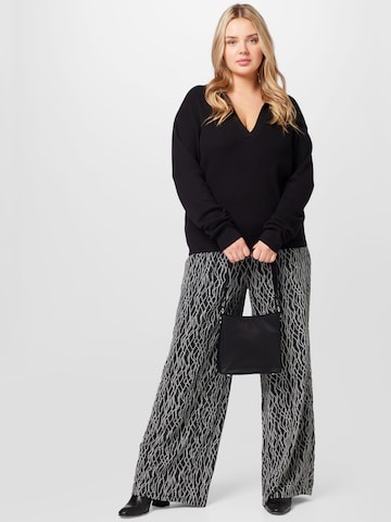 Wide leg Pantaloni 'KANZ' de la Vero Moda Curve pe negru