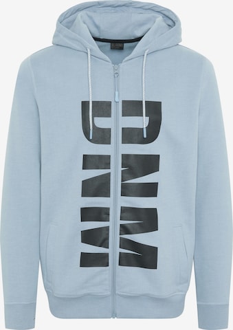 Oklahoma Jeans Zip-Up Hoodie in Blue: front